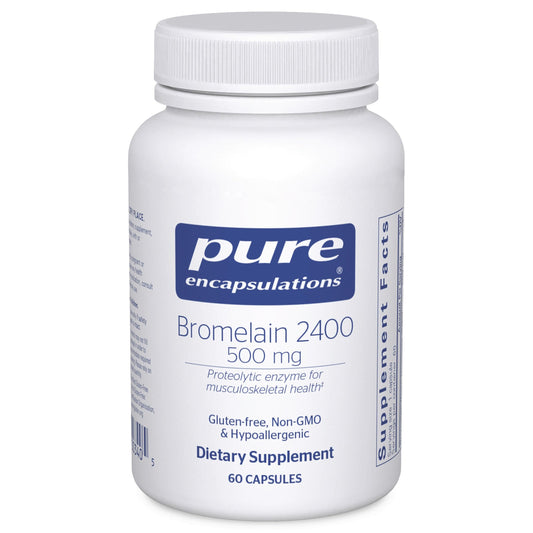 Pure Encapsulations Bromelain 2400 500 mg bottle, for digestion and joint support