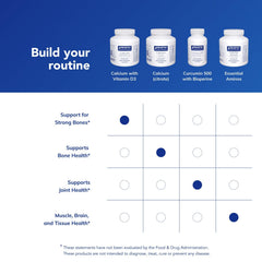 Bottle of Pure Encapsulations Calcium with Vitamin D3 on a nightstand suggesting routine use.
