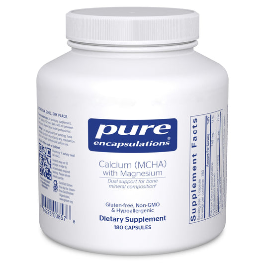 Pure Encapsulations Calcium MCHA bottle with a bone health support focus