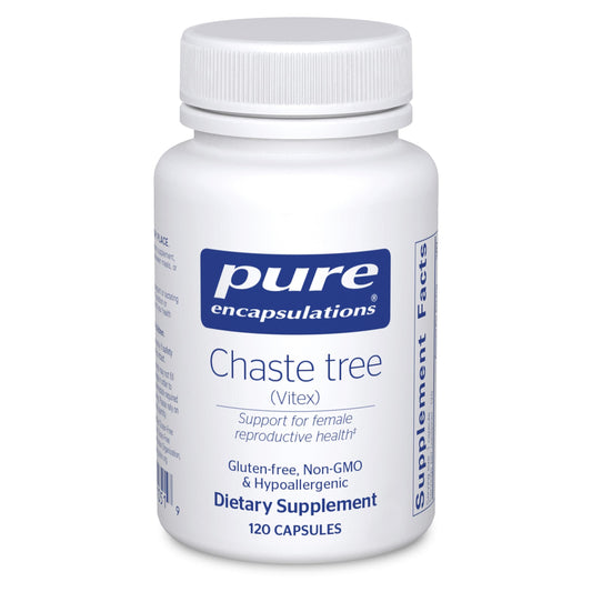 Pure Encapsulations Chaste Tree bottle showing hormonal balance support potential
