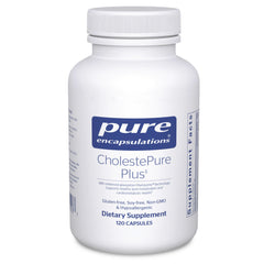 CholestePure Plus bottle showing label for clean ingredients