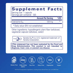 Close-up of Pure Encapsulations CoQ10 capsules for energy and antioxidant support