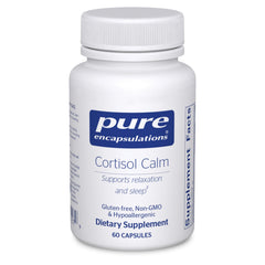 Pure Encapsulations Cortisol Calm bottle front signals trusted stress support for daily routines