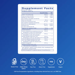 Pure Encapsulations Daily Stress Formula capsules close-up highlighting easy-to-swallow pills.