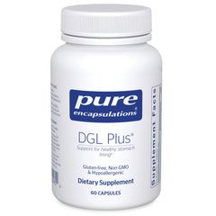 Pure Encapsulations DGL Plus bottle front for gut health support