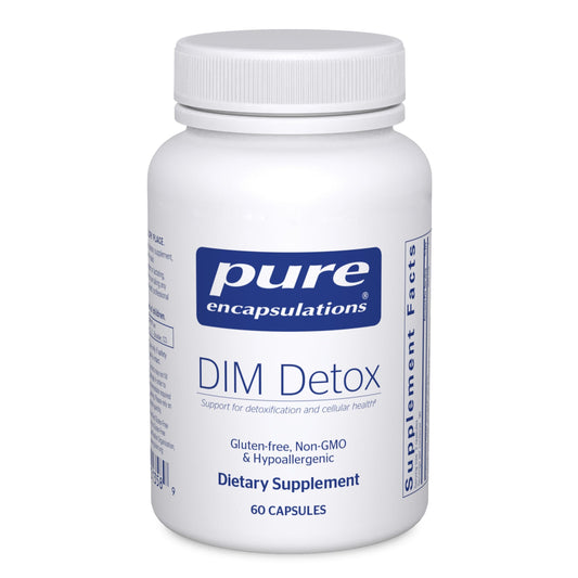 Pure Encapsulations DIM Detox bottle for detox support and cellular health.