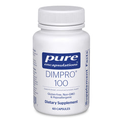 Pure Encapsulations DIMPRO 100 bottle front supports hormonal balance