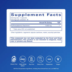 DL-Phenylalanine pills close-up highlighting potency for mood and cognitive clarity.
