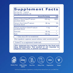 Pure Encapsulations Ester-C capsules for convenient daily immune support.
