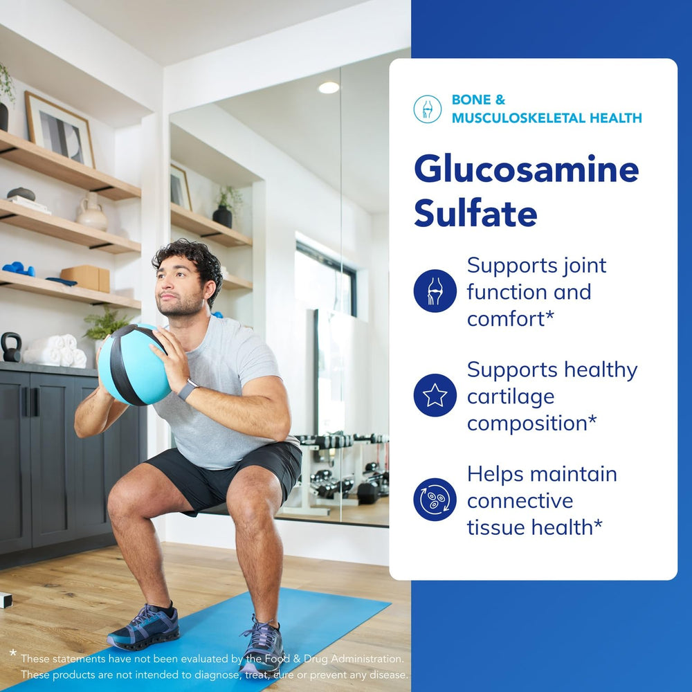 Glucosamine Sulfate label close-up from Pure Encapsulations promotes purity.