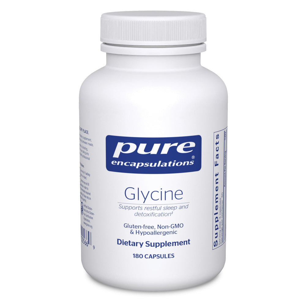 Pure Encapsulations Glycine bottle front view for restful sleep support.