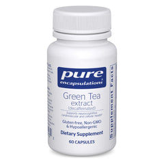 Pure Encapsulations Green Tea Extract decaf bottle with capsules for antioxidant support