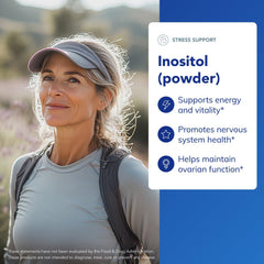 Pure Encapsulations Inositol powder pour shows easy mixing for daily use.