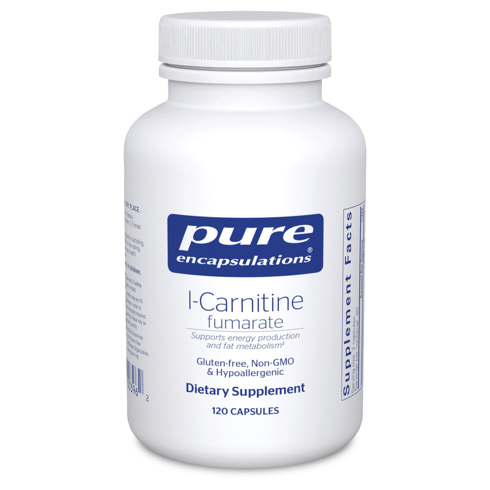 Pure Encapsulations L-Carnitine Fumarate bottle shown for energy and endurance support
