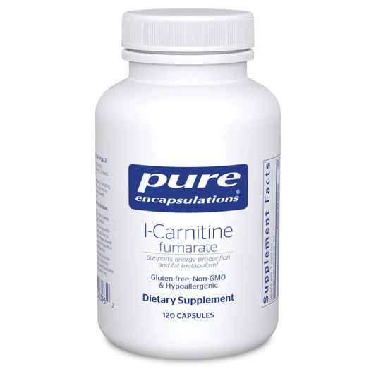 Pure Encapsulations L-Carnitine Fumarate bottle shown for energy and endurance support