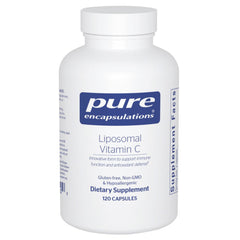 Pure Encapsulations Liposomal Vitamin C bottle offers easy-to-digest daily immune support.