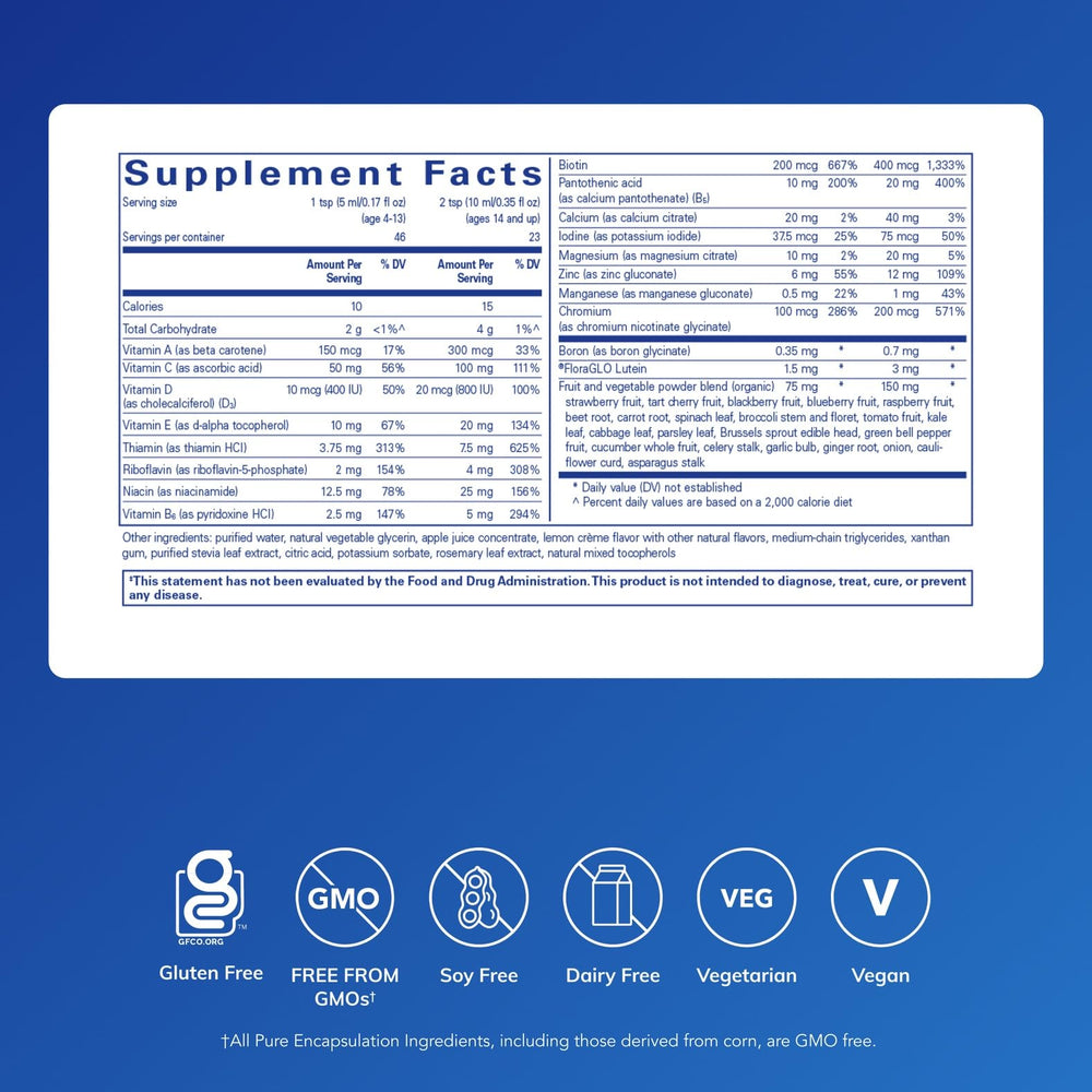 LiquiNutrients bottle back with allergen-free formula for sensitive users.