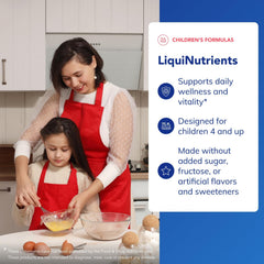 LiquiNutrients dosing scoop beside bottle for easy daily use.