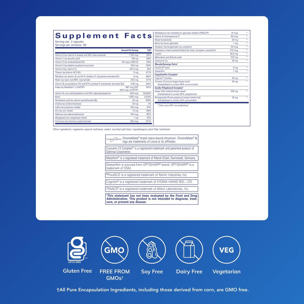 Pure Encapsulations Longevity Nutrients bottle pour for easy daily dosing.