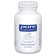 Pure Encapsulations LVR Formula bottle promoting liver health with premium quality.