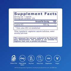 Pure Encapsulations L-Lysine capsules close-up highlighting premium quality and purity.