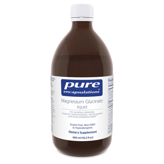 Pure Encapsulations Magnesium Glycinate Liquid bottle ready for daily bone support.