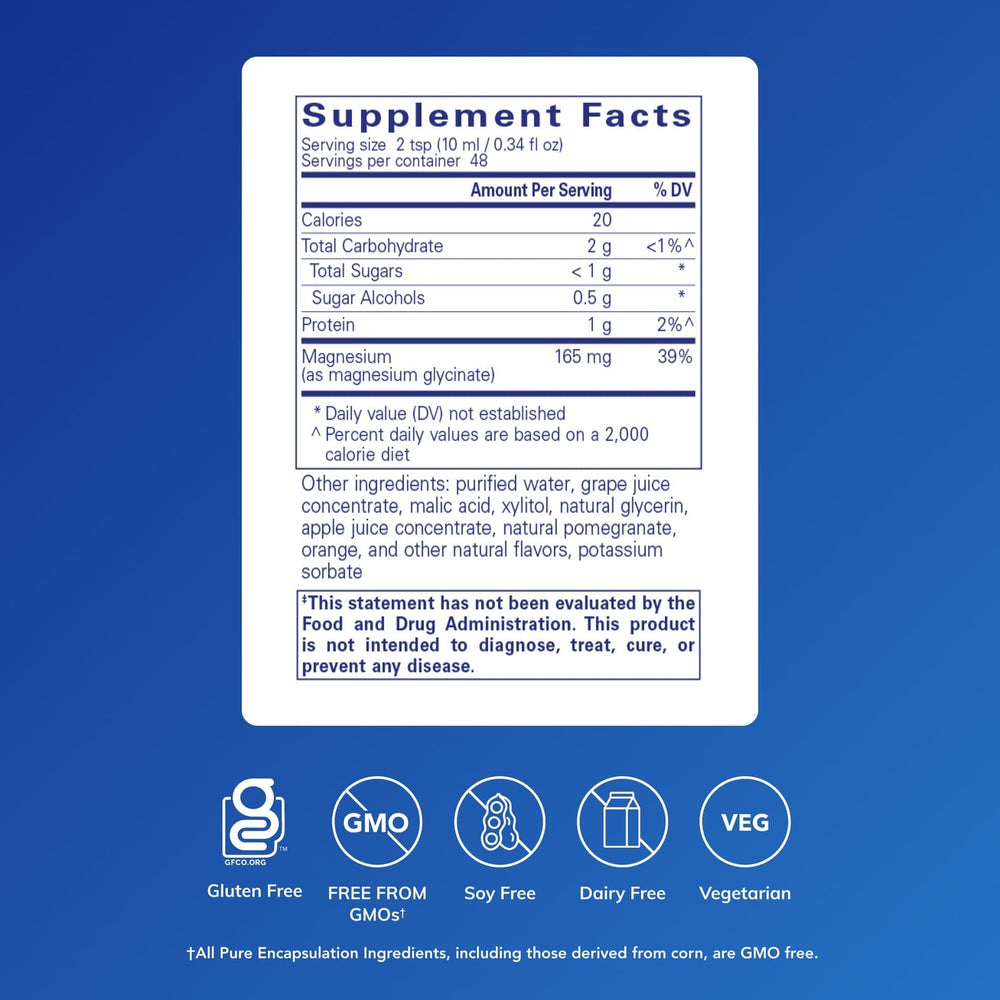 Magnesium Glycinate Liquid pour showing convenient meal-time dosing.