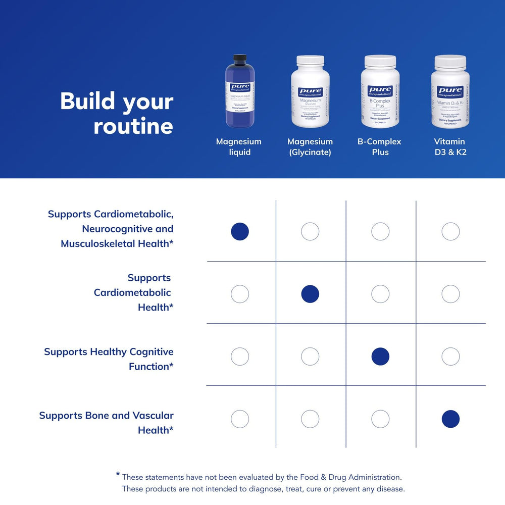 Pouring Pure Encapsulations Magnesium Liquid into a glass for a flexible nightly routine