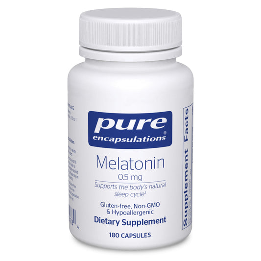 Pure Encapsulations Melatonin 0.5 mg bottle supports a smoother bedtime routine