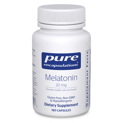 Pure Encapsulations Melatonin 20 mg immunity bottle ready for daily use