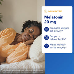 Melatonin 20 mg label view from Pure Encapsulations highlighting purity