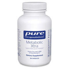Pure Encapsulations Metabolic Xtra bottle front highlighting premium packaging for metabolic support