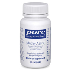 Pure Encapsulations MethylAssist 90's bottle front highlights a methylation-supporting B vitamin complex