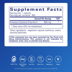 Pure Encapsulations NAC capsules closeup for daily antioxidant support.