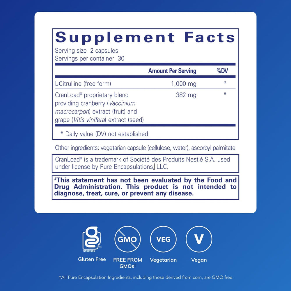 Pure Encapsulations Nitric Oxide Ultra capsules closeup, convenient daily capsules for vascular health.