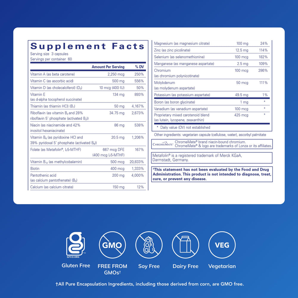 Pure Encapsulations Nutrient 950 bottle with dosing directions for daily use