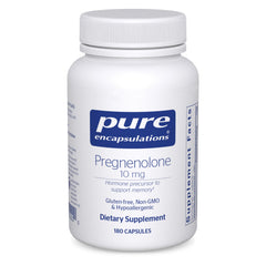 Pure Encapsulations Pregnenolone 10 mg bottle for daily memory support.