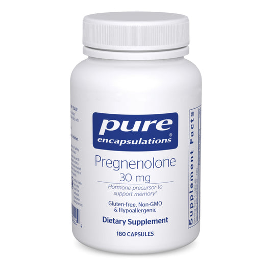 Pure Encapsulations Pregnenolone 30 mg bottle promotes daily memory support.