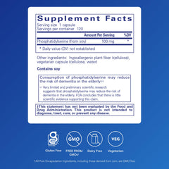 Close-up of PS100 capsules highlighting purity for cognitive health.