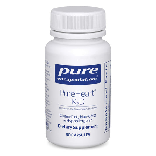 Pure Encapsulations PureHeart K2D bottle front for heart health support