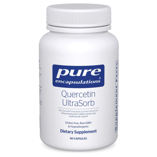 Pure Encapsulations Quercetin UltraSorb bottle with enhanced-absorption formula for daily wellness.