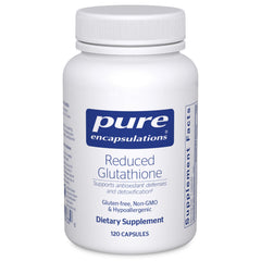 Pure Encapsulations Reduced Glutathione bottle front highlighting antioxidant support
