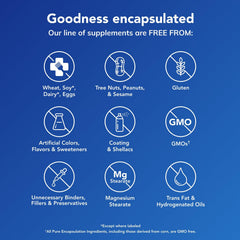 Pure Encapsulations Reduced Glutathione label close-up highlighting purity statements