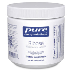 Pure Encapsulations Ribose powder container on shelf signaling premium, hypoallergenic energy support.