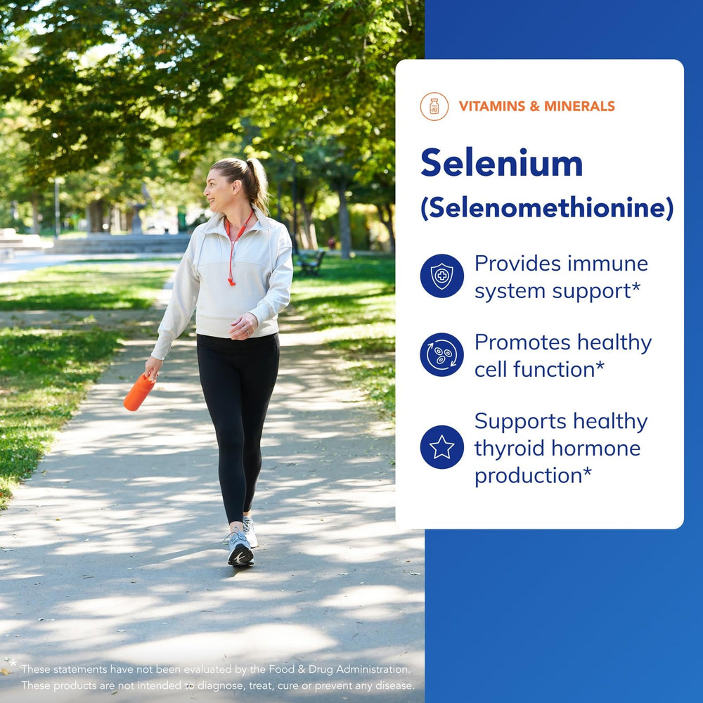 Pure Encapsulations Selenium vegan capsules shown as antioxidant-supporting daily supplement.
