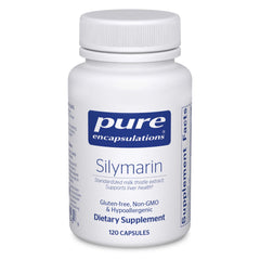 Pure Encapsulations Silymarin bottle cap shows secure packaging for daily use