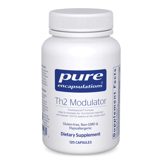 Pure Encapsulations Th2 Modulator bottle label shows premium packaging for immune support