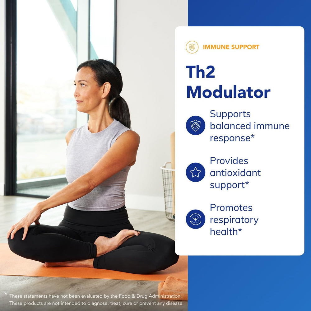 Pure Encapsulations Th2 Modulator bottle pour demonstrates easy daily dosing