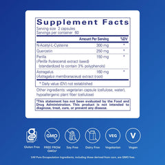 Pure Encapsulations Th2 Modulator capsules closeup highlights quality ingredients and capsule form