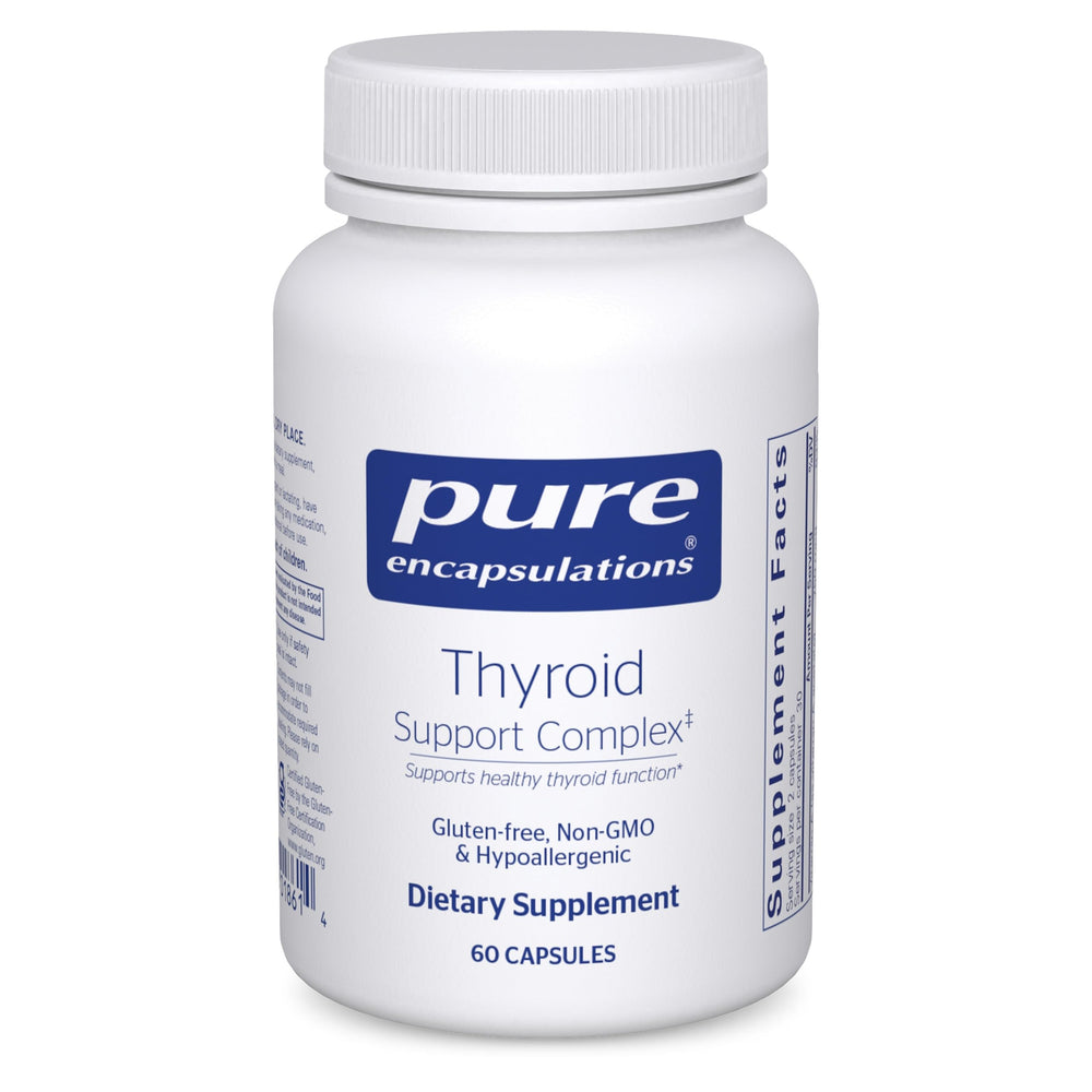 Pure Encapsulations Thyroid Support Complex bottle pour for daily thyroid nourishment.